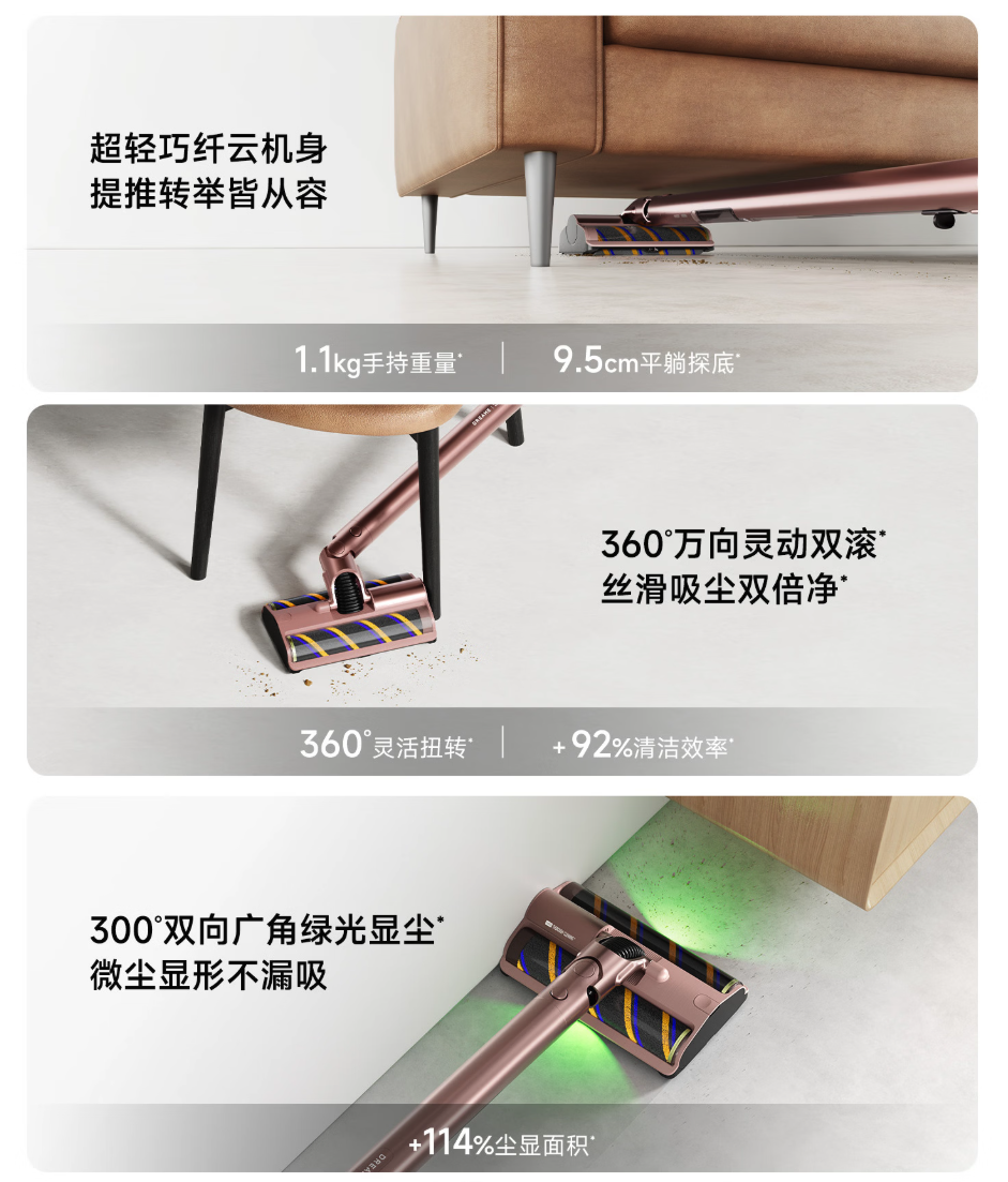 追觅轻灵双滚刷吸尘器Air京东开售 1.1kg轻量化设计,首发价1499元